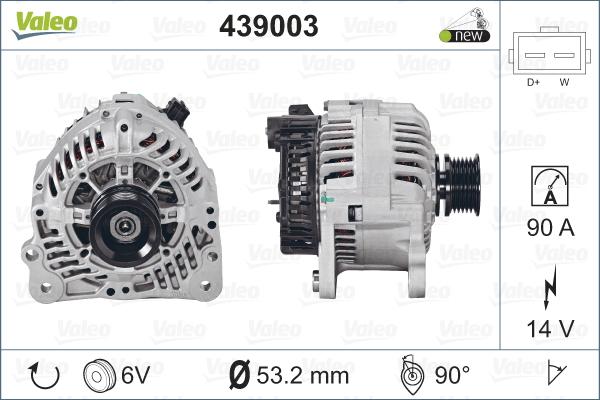 Valeo 439003 - Генератор mashina-shop.ru