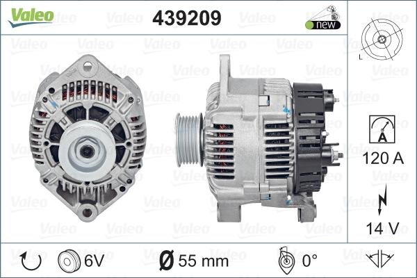 Valeo 439209 - Генератор mashina-shop.ru