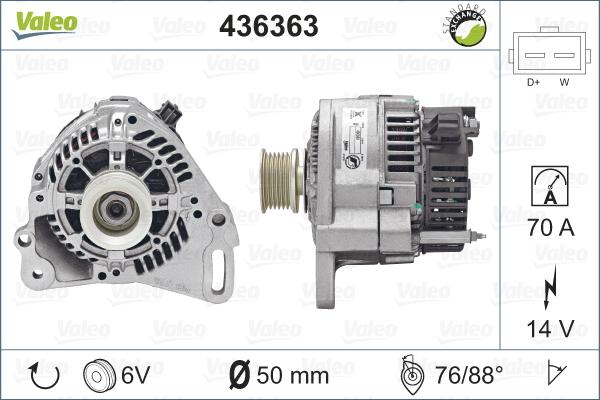 Valeo 436363 - Генератор mashina-shop.ru