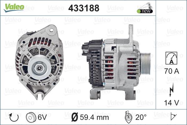 Valeo 433188 - Генератор mashina-shop.ru