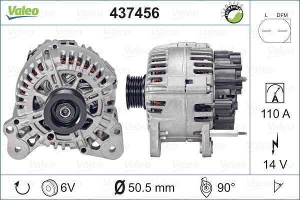 Valeo 437456 - Генератор mashina-shop.ru