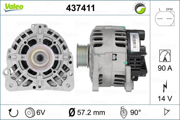 Valeo 437411 - Генератор mashina-shop.ru