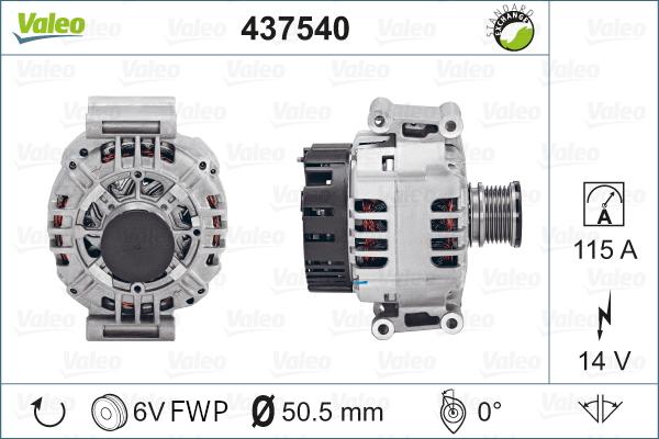 Valeo 437540 - Генератор mashina-shop.ru