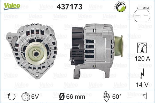 Valeo 437173 - Генератор mashina-shop.ru