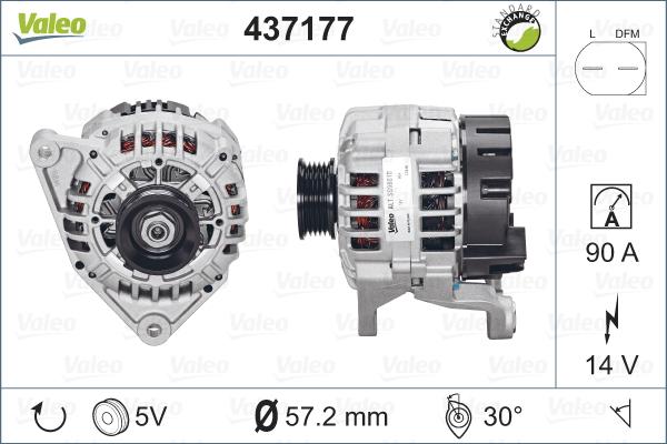 Valeo 437177 - Генератор mashina-shop.ru