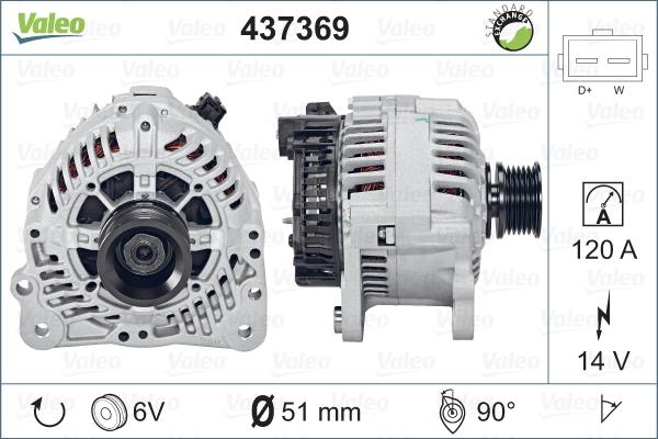 Valeo 437369 - Генератор mashina-shop.ru