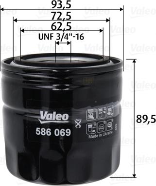 Valeo 586069 - Масляный фильтр mashina-shop.ru