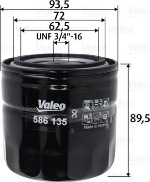 Valeo 586135 - Масляный фильтр mashina-shop.ru