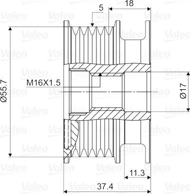 Valeo 588034 - Шкив генератора, муфта mashina-shop.ru