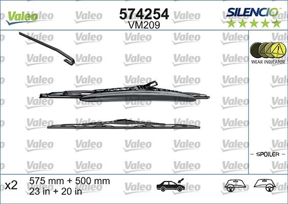 Valeo 574254 - Щетка стеклоочистителя mashina-shop.ru