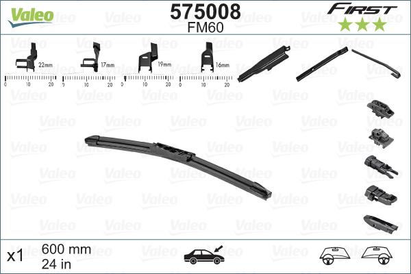 Valeo 575008 - Щетка стеклоочистителя mashina-shop.ru