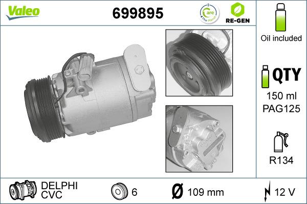 Valeo 699895 - Компрессор кондиционера mashina-shop.ru