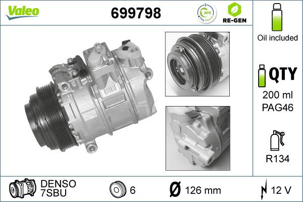 Valeo 699798 - Компрессор кондиционера mashina-shop.ru