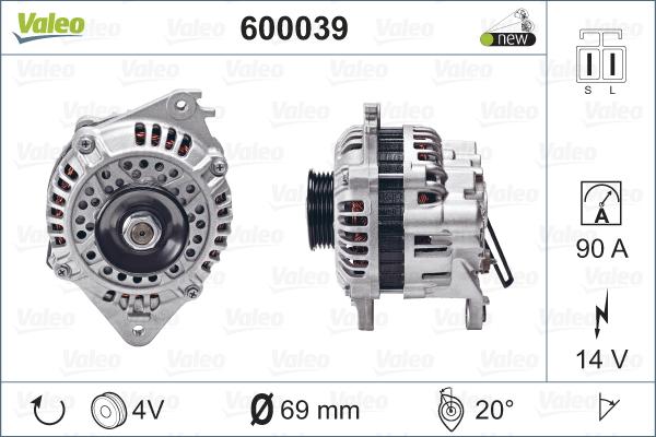 Valeo 600039 - Генератор mashina-shop.ru