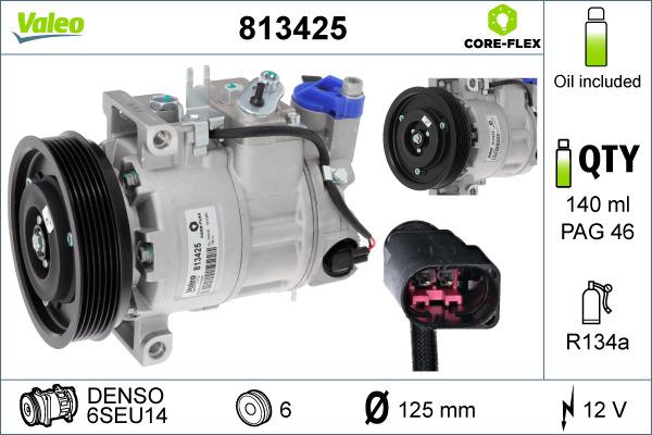 Valeo 813425 - Компрессор кондиционера mashina-shop.ru