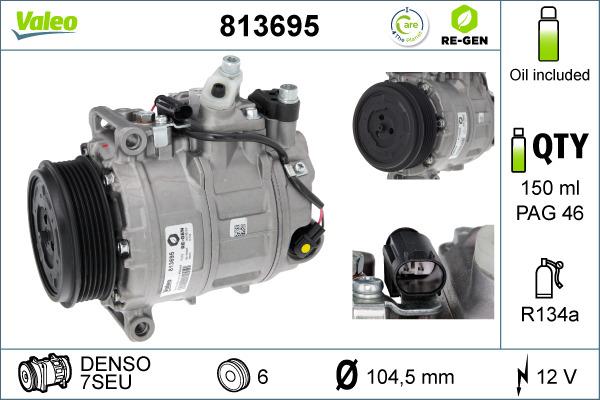 Valeo 813695 - Компрессор кондиционера mashina-shop.ru