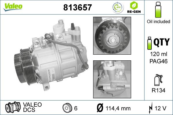 Valeo 813657 - Компрессор кондиционера mashina-shop.ru