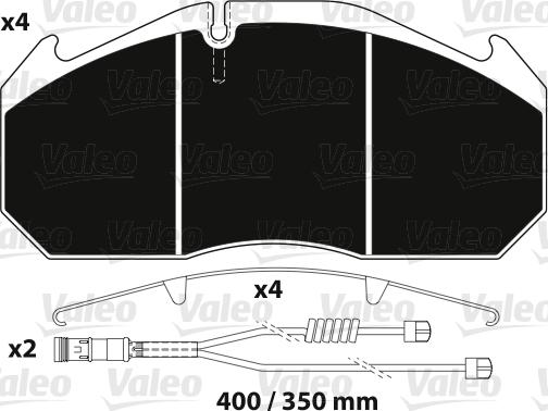 Valeo 882216 - Тормозные колодки, дисковые, комплект mashina-shop.ru