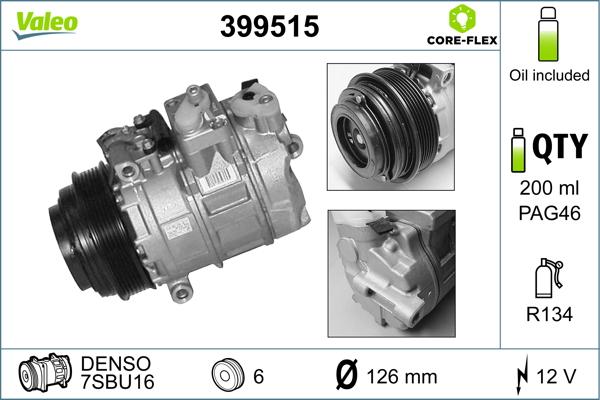 Valeo 399515 - Компрессор кондиционера mashina-shop.ru