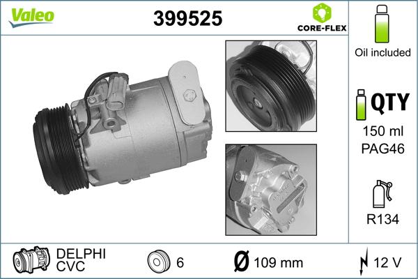 Valeo 399525 - Компрессор кондиционера mashina-shop.ru