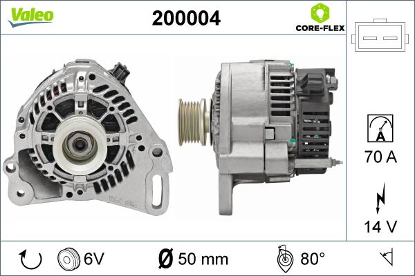 Valeo 200004 - Генератор mashina-shop.ru