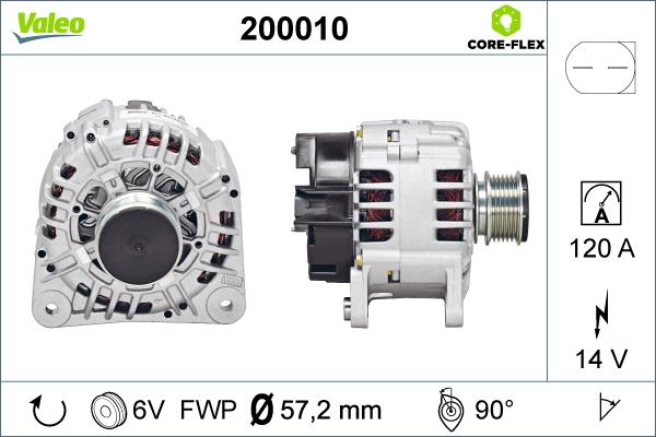 Valeo 200010 - Генератор mashina-shop.ru