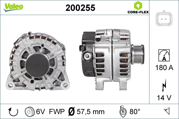 Valeo 200255 - Генератор mashina-shop.ru