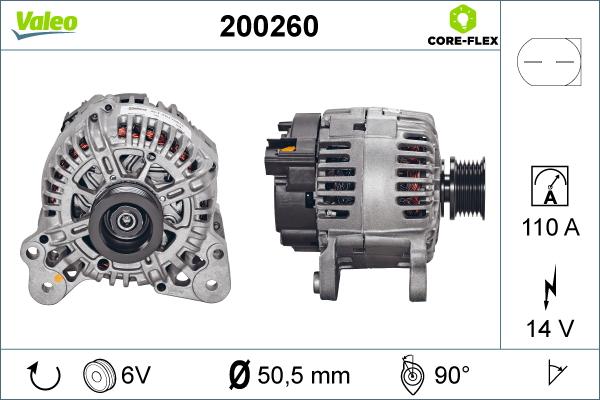 Valeo 200260 - Генератор mashina-shop.ru