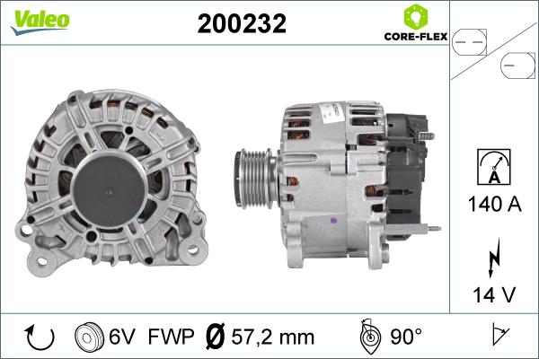 Valeo 200232 - Генератор mashina-shop.ru