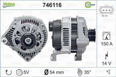 Valeo 746116 - Генератор mashina-shop.ru