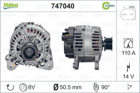 Valeo 747040 - Генератор mashina-shop.ru