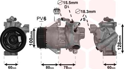 Van Wezel 5300K618 - Компрессор кондиционера mashina-shop.ru