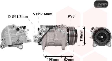 Van Wezel 0600K601 - Компрессор кондиционера mashina-shop.ru