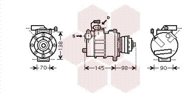 Van Wezel 0300K280 - Компрессор кондиционера mashina-shop.ru