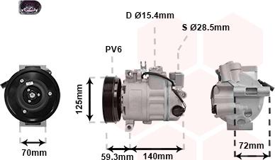 Van Wezel 0300K313 - Компрессор кондиционера mashina-shop.ru