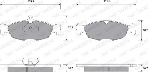 Ween 151-1108 - Тормозные колодки, дисковые, комплект mashina-shop.ru