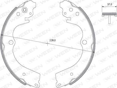 Ween 152-2059 - Комплект тормозных колодок, барабанные mashina-shop.ru