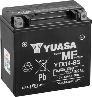 Yuasa YTX14-BS - Стартерная аккумуляторная батарея, АКБ mashina-shop.ru