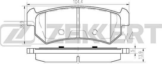 Zekkert BS-1308 - Тормозные колодки, дисковые, комплект mashina-shop.ru