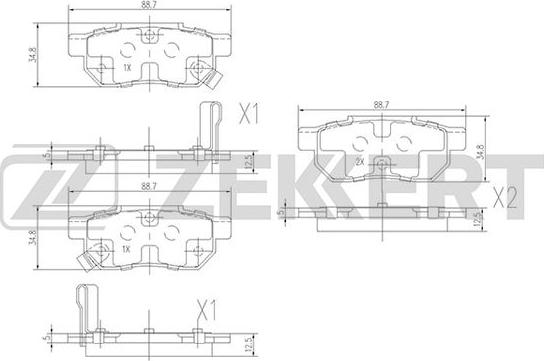 Zekkert BS-1259 - Тормозные колодки, дисковые, комплект mashina-shop.ru