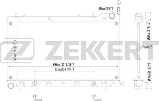 Zekkert MK-1178 - Радиатор, охлаждение двигателя mashina-shop.ru