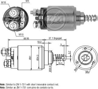 ZM ZM-543 - Тяговое реле, соленоид, стартер mashina-shop.ru