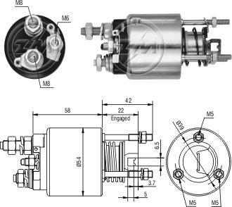 ZM ZM2595 - Тяговое реле, соленоид, стартер mashina-shop.ru