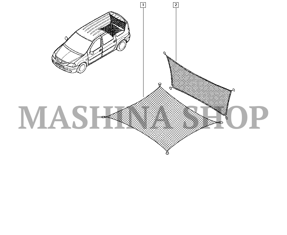 Купить Сетка в багажник Renault DUSTER RENAULT 6001998194 – цены, картинки,  наличие, аналоги, характеристики в Белгороде